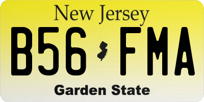 NJ license plate B56FMA