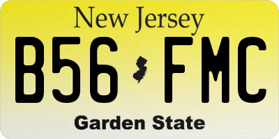 NJ license plate B56FMC
