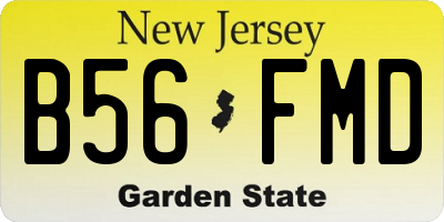 NJ license plate B56FMD