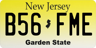 NJ license plate B56FME