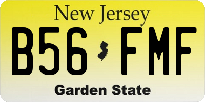 NJ license plate B56FMF