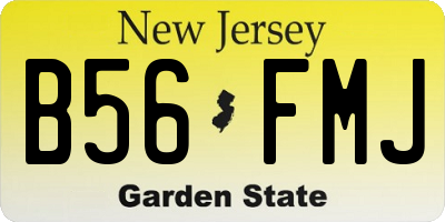 NJ license plate B56FMJ