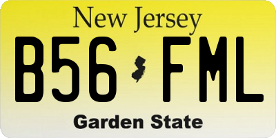 NJ license plate B56FML