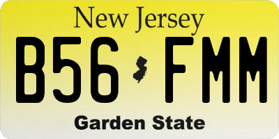 NJ license plate B56FMM
