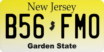 NJ license plate B56FMO