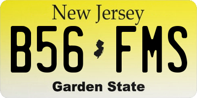 NJ license plate B56FMS