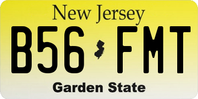 NJ license plate B56FMT