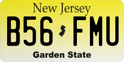NJ license plate B56FMU