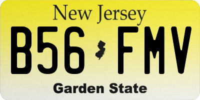 NJ license plate B56FMV