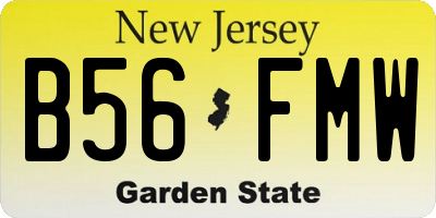 NJ license plate B56FMW
