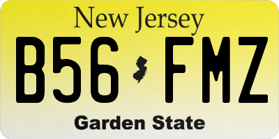 NJ license plate B56FMZ