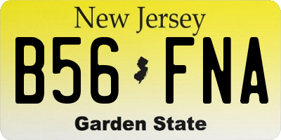 NJ license plate B56FNA
