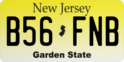 NJ license plate B56FNB