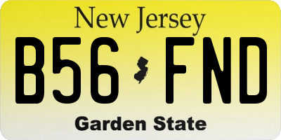 NJ license plate B56FND