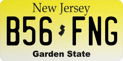 NJ license plate B56FNG