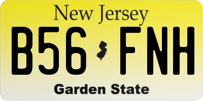 NJ license plate B56FNH