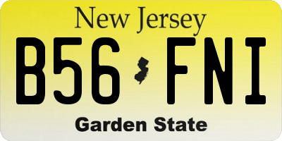 NJ license plate B56FNI