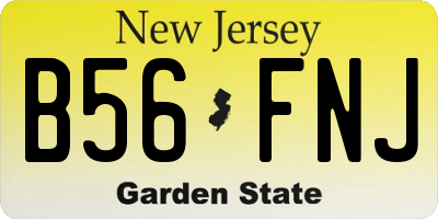 NJ license plate B56FNJ