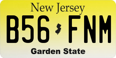 NJ license plate B56FNM