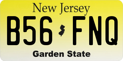 NJ license plate B56FNQ