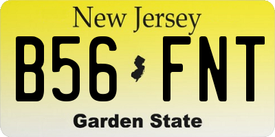 NJ license plate B56FNT