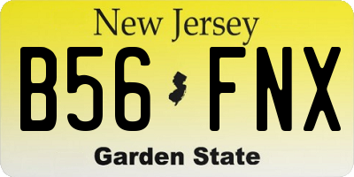 NJ license plate B56FNX
