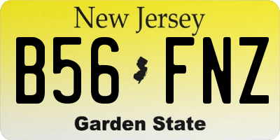 NJ license plate B56FNZ