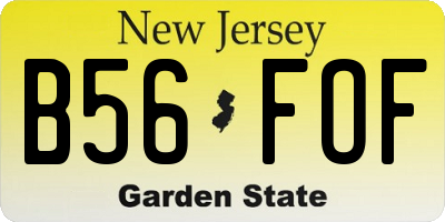 NJ license plate B56FOF