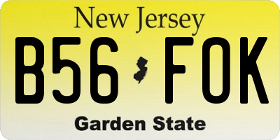 NJ license plate B56FOK