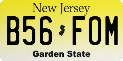 NJ license plate B56FOM