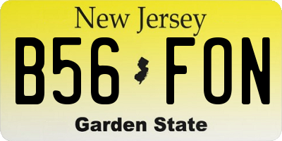 NJ license plate B56FON