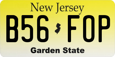 NJ license plate B56FOP