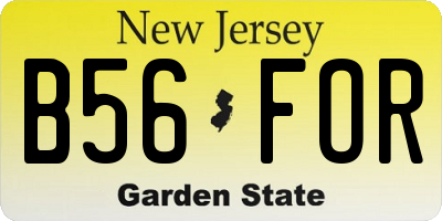 NJ license plate B56FOR