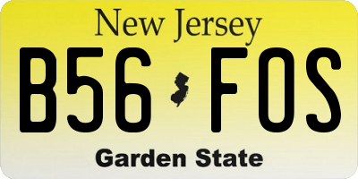 NJ license plate B56FOS