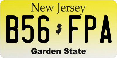 NJ license plate B56FPA