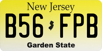 NJ license plate B56FPB
