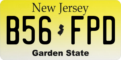NJ license plate B56FPD