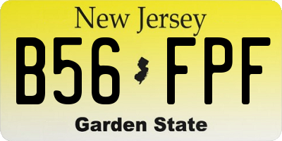 NJ license plate B56FPF