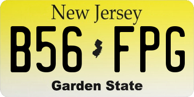NJ license plate B56FPG