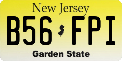 NJ license plate B56FPI