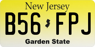 NJ license plate B56FPJ