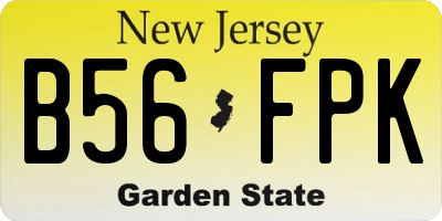 NJ license plate B56FPK