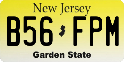 NJ license plate B56FPM