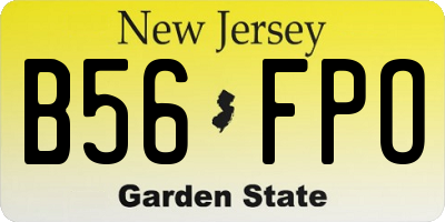 NJ license plate B56FPO