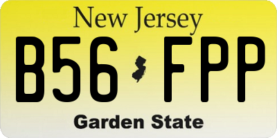 NJ license plate B56FPP