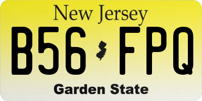 NJ license plate B56FPQ