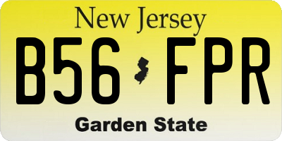 NJ license plate B56FPR