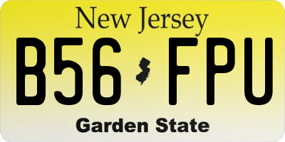 NJ license plate B56FPU