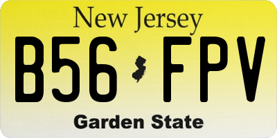 NJ license plate B56FPV