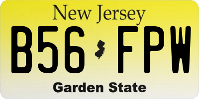 NJ license plate B56FPW